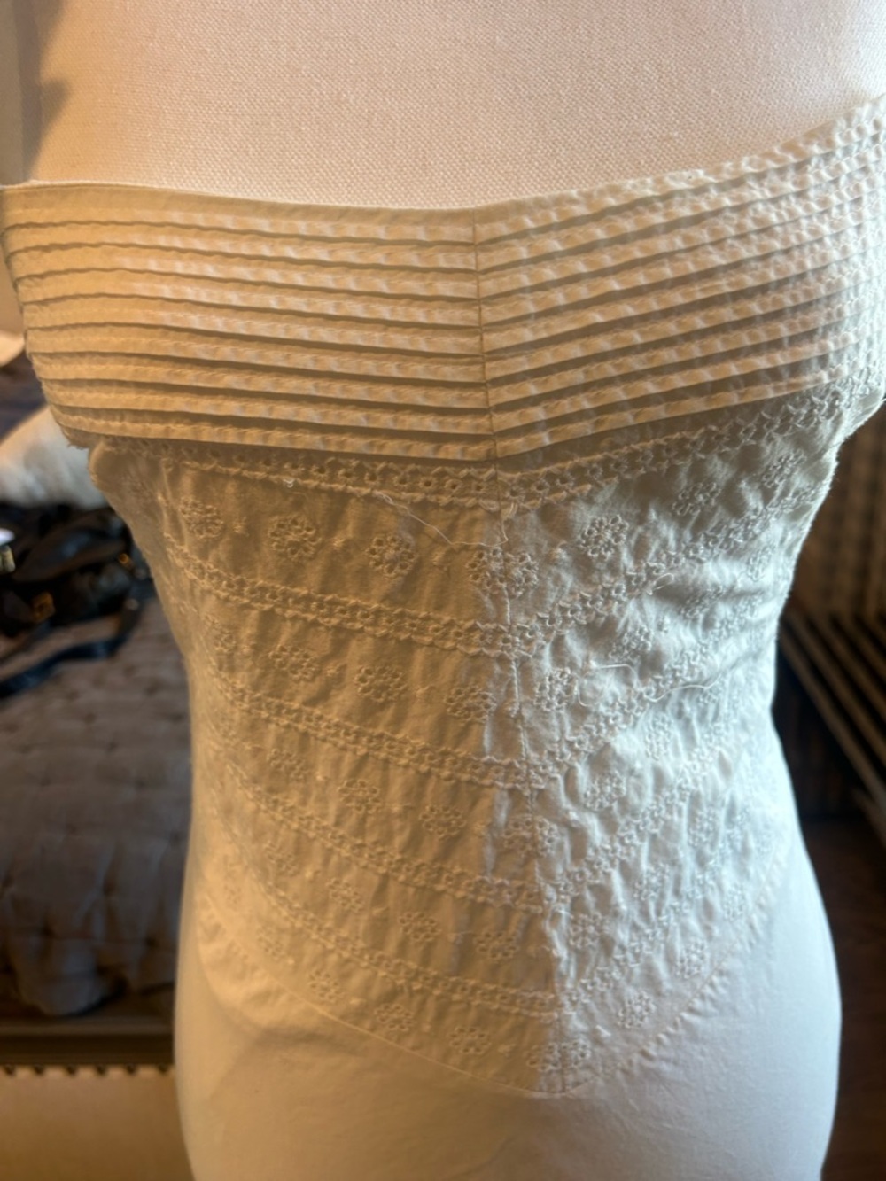 J. Crew White Sleeveless Midi Dress with Pintuck Bodice - Picture 4 of 6